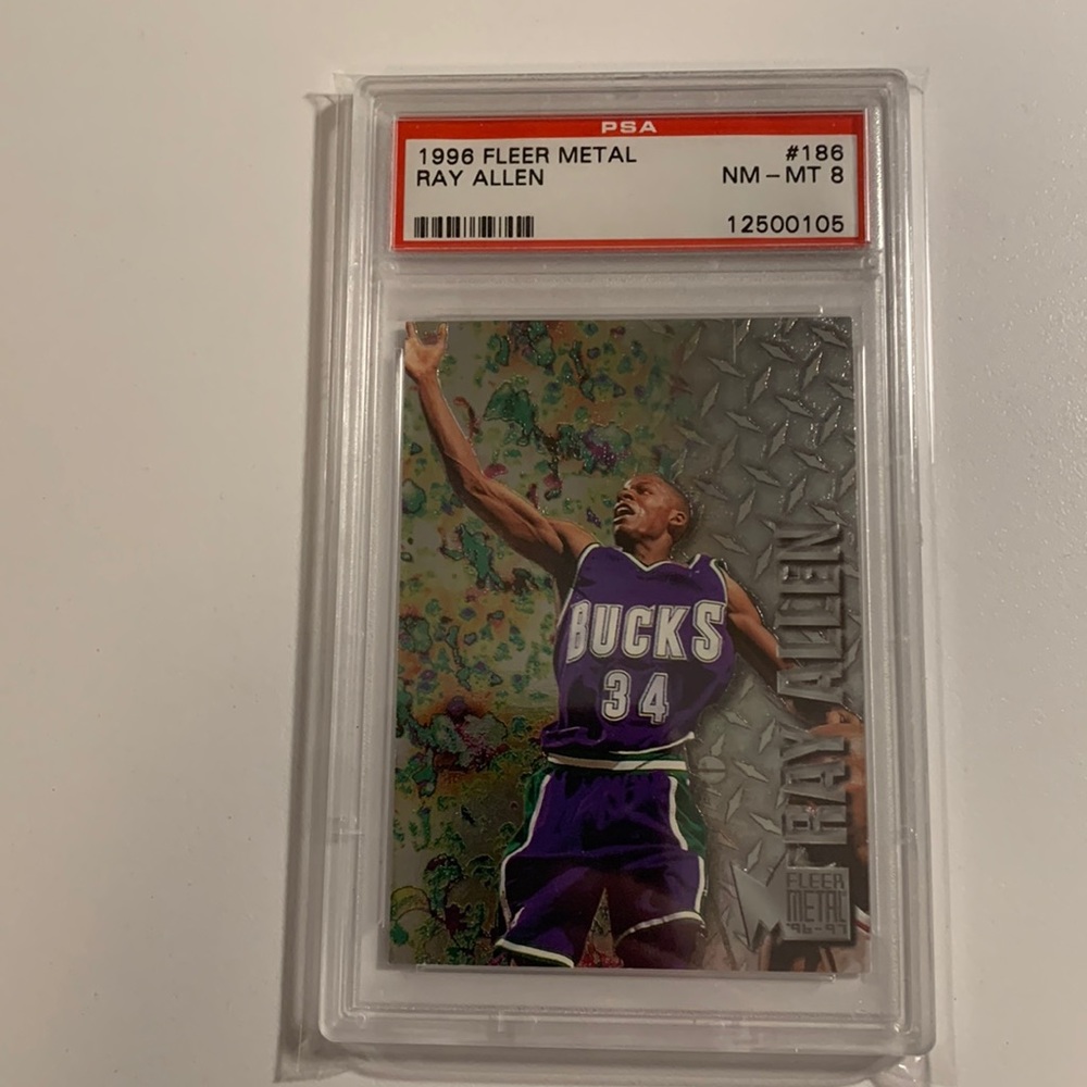 1996 Fleer Metal Ray Allen Rookie PSA 8
